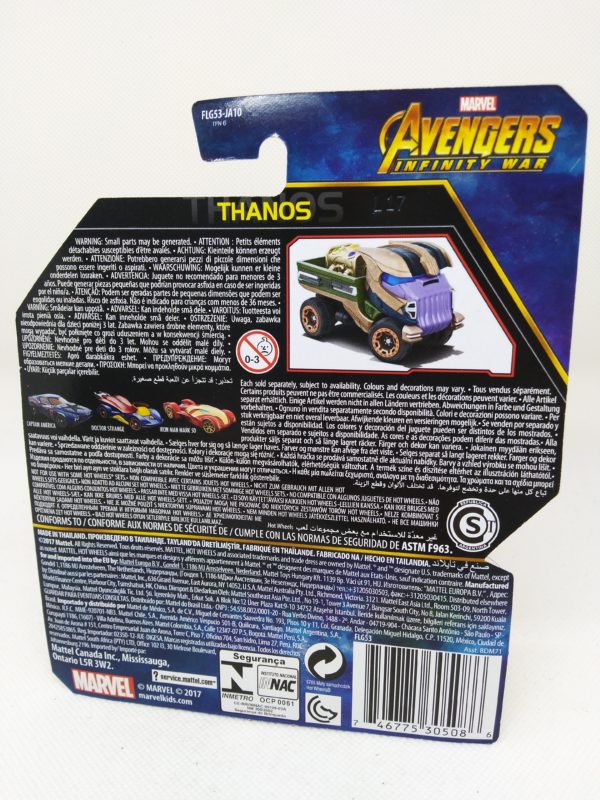 Voiture Hot Wheels - Personnage Marvel Avenger Infinities War - Thanos