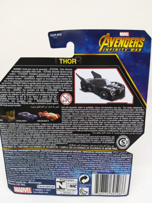 Voiture Hot Wheels - Personnage Marvel Avenger Infinities War - Thor