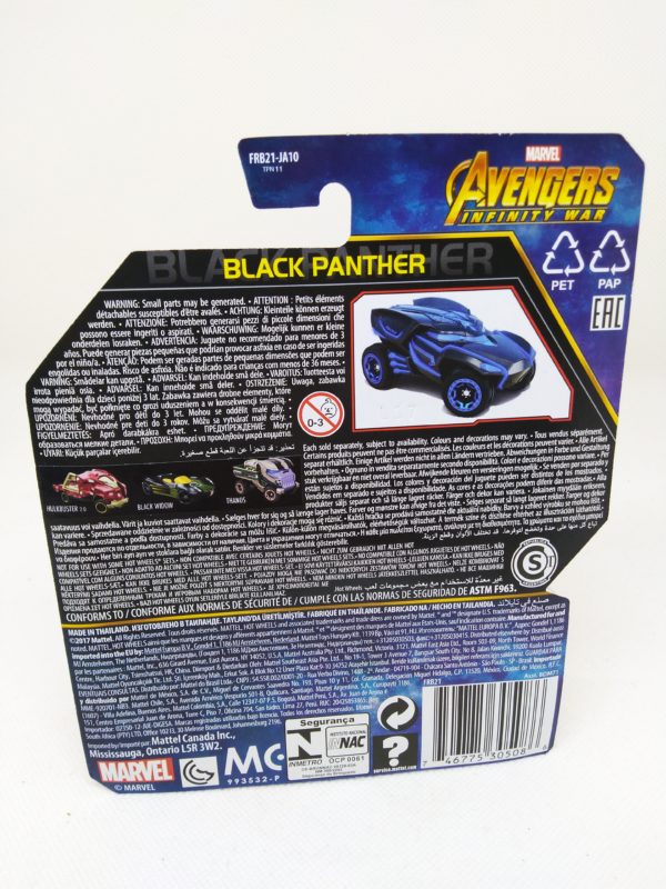 Voiture Hot Wheels - Personnage Marvel Avenger Infinities War - Black Panthers