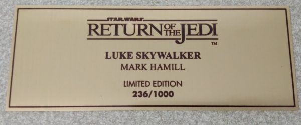 Plaque dédicacé Mark HAMILL - Luke Skywalker - Limited édition - le retour du Jedi