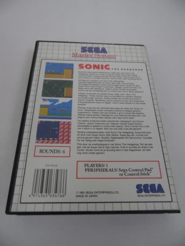 Jeu vidéo SEGA - Master System - Sonic the Hedgehog