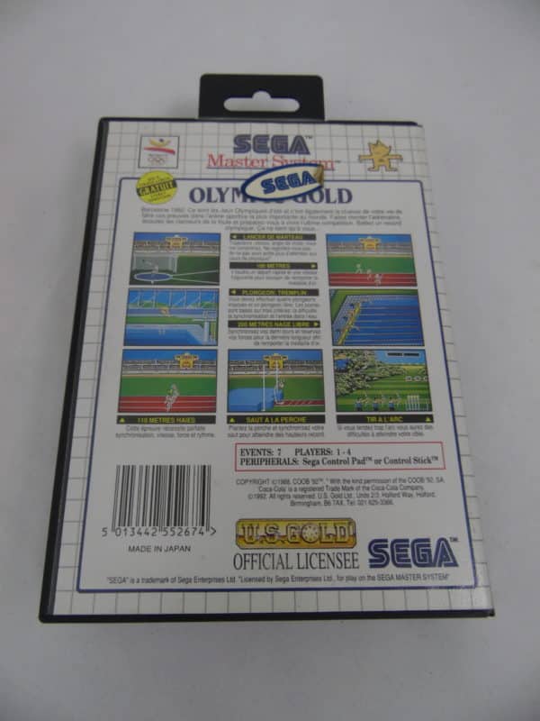 Jeu vidéo SEGA - Master System - Olympic Gold - Barcelona'92