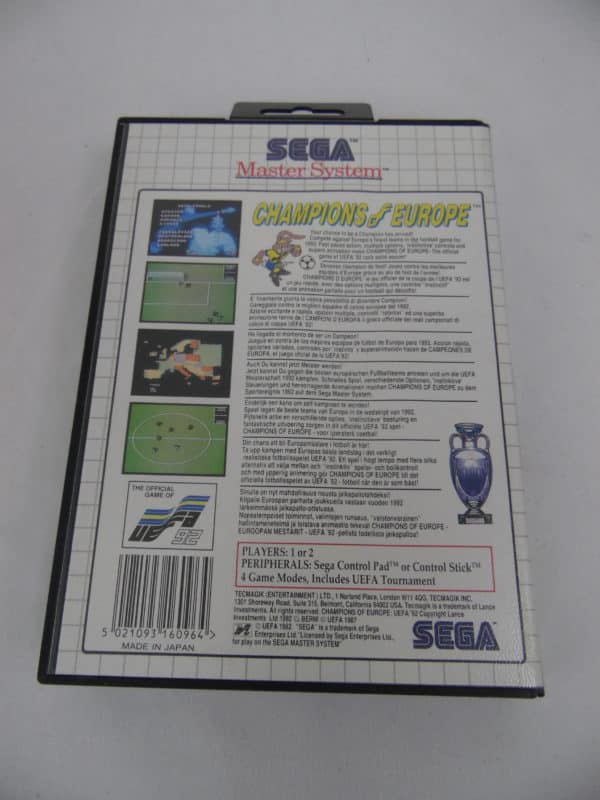 Jeu vidéo SEGA - Master System - Champions of Europe - UEFA 92'