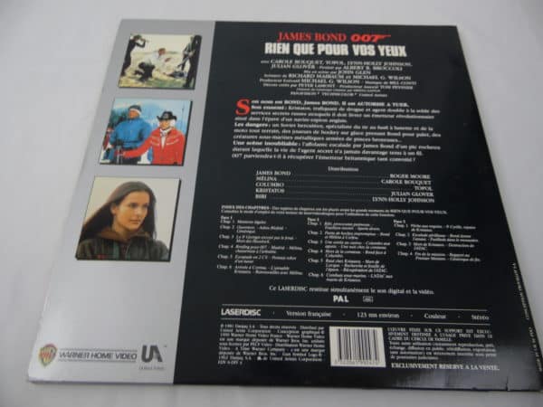 Laser disc - James Bond 007 - Rien que pour vos yeux