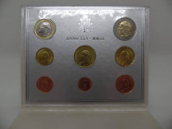 Coffret Euros Vatican - 2003 - 1 centimes à 2 euros