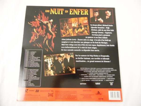 Laser disc - Une nuit en enfer - Juliette Lewis, George Clooney et Quentin Tarantino