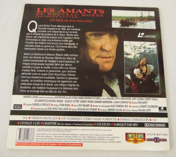 Laser disc - les amants du nouveau monde - Demi Moore