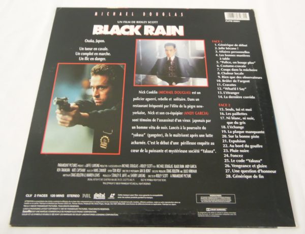 Laser disc - Black Rain - de Ridley Scott avec Michael Douglas