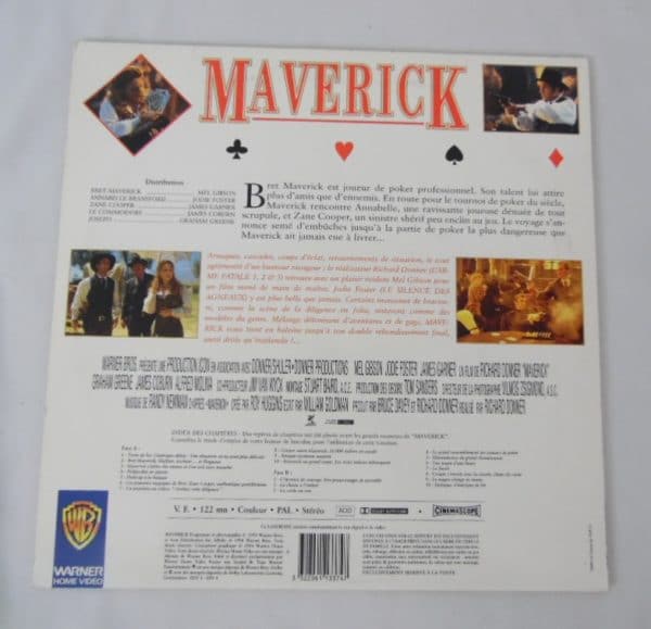 Laserdisc - Maverick - Mel Gibson et Jodie Foster