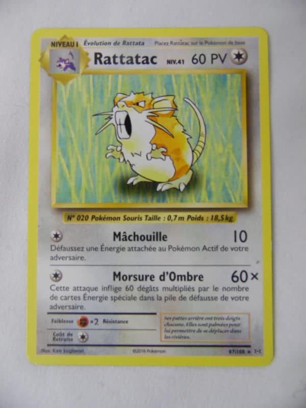 Carte Pokemon FR - Rattatac 60PV - 67/108 - XY12 Evolutions