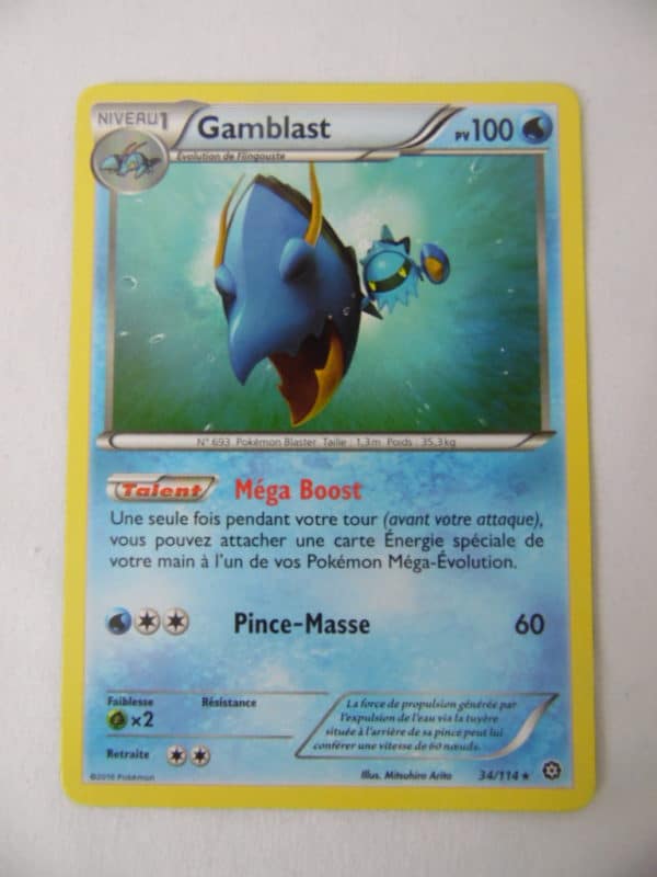 Carte Pokemon FR - Gamblast - 100PV - 34/114 - Offensive Vapeur