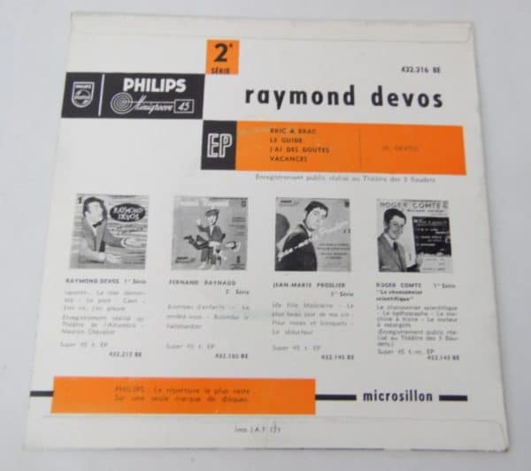 Disque vinyle - 45 T - Raymond Devos - Bric à Brac
