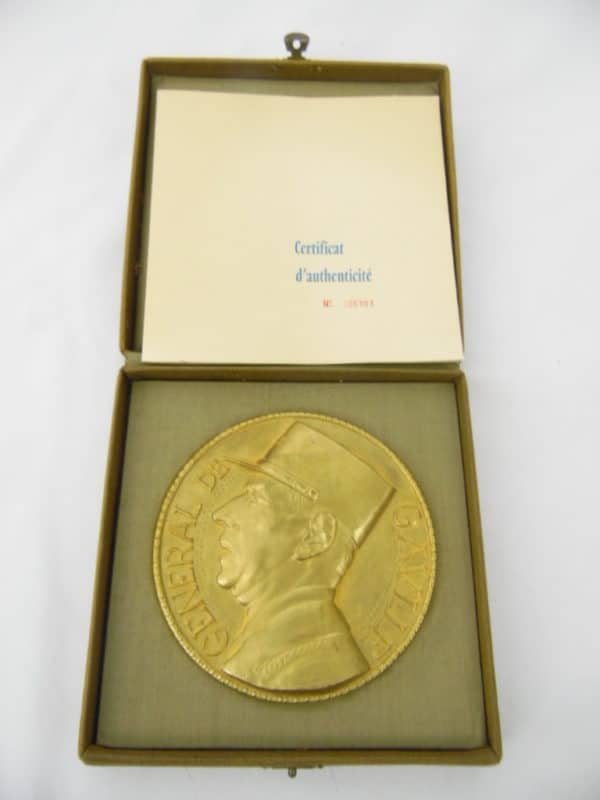 Médaille en Bronze du Général de Gaulle par Albert de Jaeger