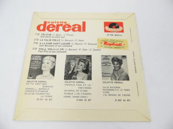 Disque vinyle - 45 T - Colette Deréal