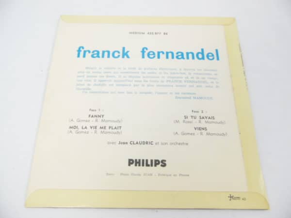 Disque vinyle - 45T - Franck Fernandel