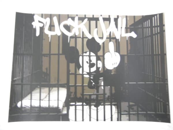 Street pop Art - Death NYC - "Mickey Mousse F jail"