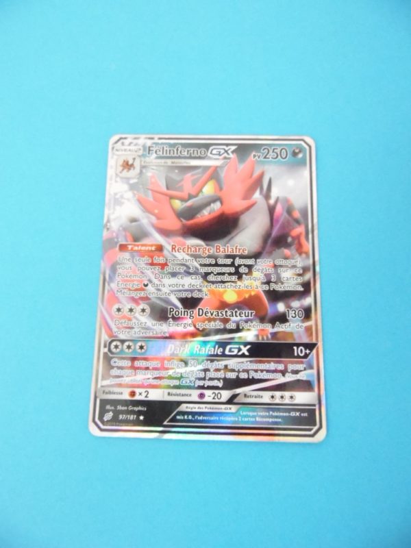 Carte Pokémon FR - Félinferno GX 250PV - 97/181 Full art - Duo de Choc