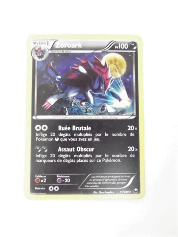 Carte Pokemon FR - Zoroark 100PV - 71/108 - Noir & Blanc Explorateurs Obscurs