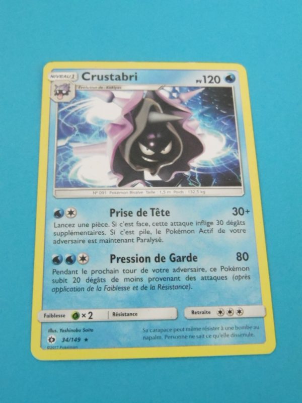 Carte Pokemon FR - Crustabri 120PV - 34/149 - Soleil et Lune