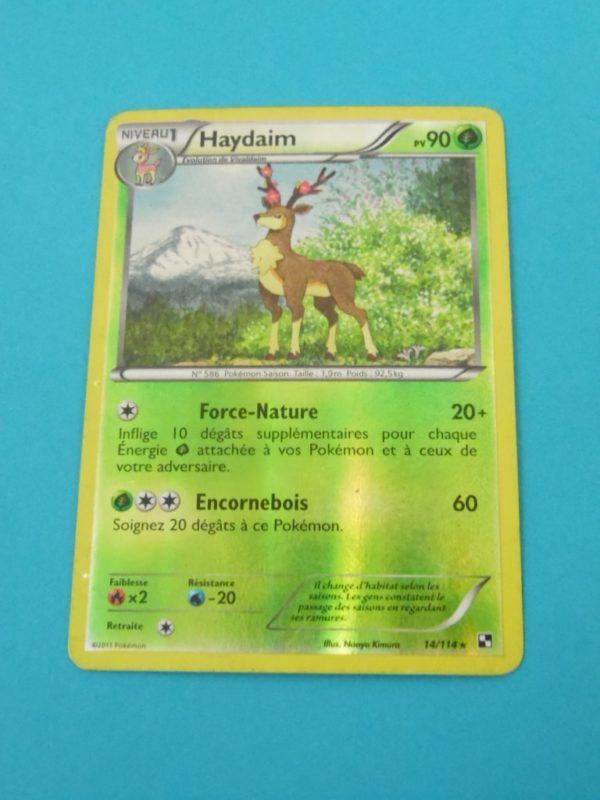Carte Pokemon FR - Haydaim 90PV reverse - 14/114 - Série Noir & Blanc