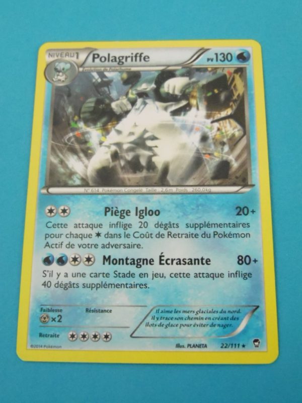 Carte Pokemon FR - Polagriffe 130PV - 22/111 - XY - Poings Furieux