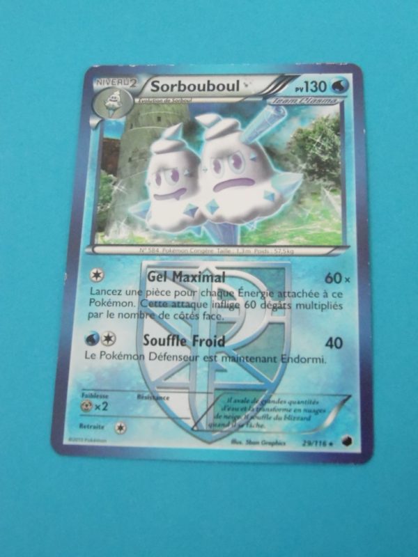 Carte Pokemon FR - Sorbouboul 130PV - 29/116 - Noir & Blanc Glaciation Plasma