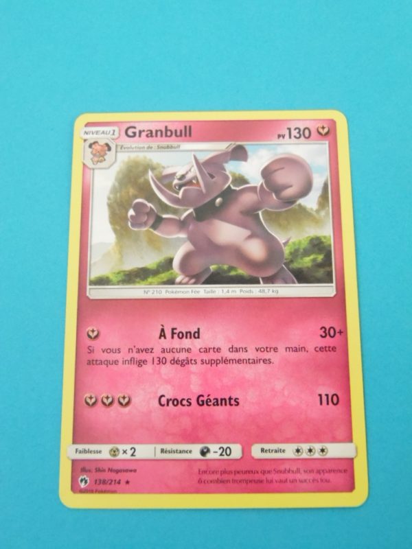 Carte Pokemon FR - Granbull 130PV - 138/214 - Tonnerre Perdu
