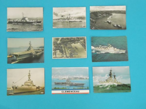 9 Cartes Postales - Thèmes bateaux Militaires