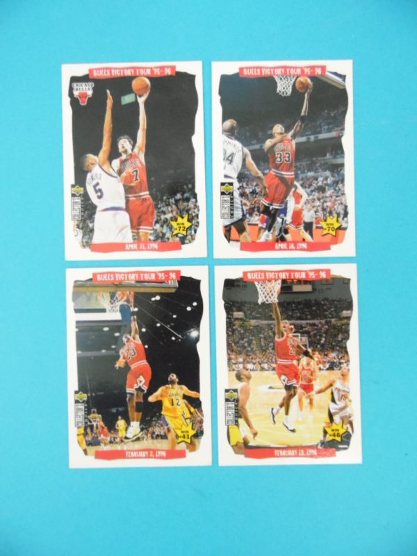 Lot de 4 cartes Upper Deck - BULLS VICTORY TOUR 95/96