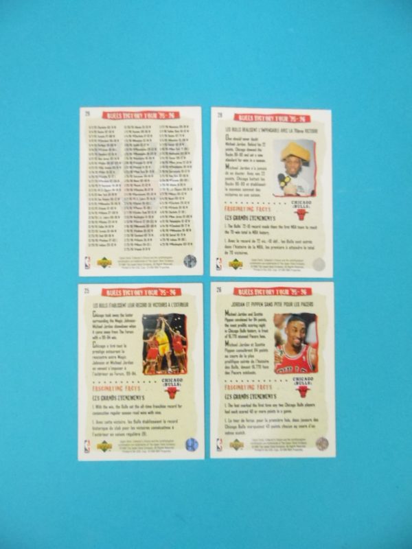 Lot de 4 cartes Upper Deck - BULLS VICTORY TOUR 95/96