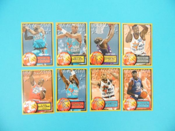 Cartes de 8 joueurs NBA - FLEER - 96/97 - NBA ALL-STAR RETRO